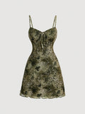 This fall, stand out in our Retro Green Paisley Print Front Tie Dress. With its stylish paisley print and playful front tie, this dress will be your go-to fashion essential. Bring retro vibes and turn heads with this fun and unique dress!