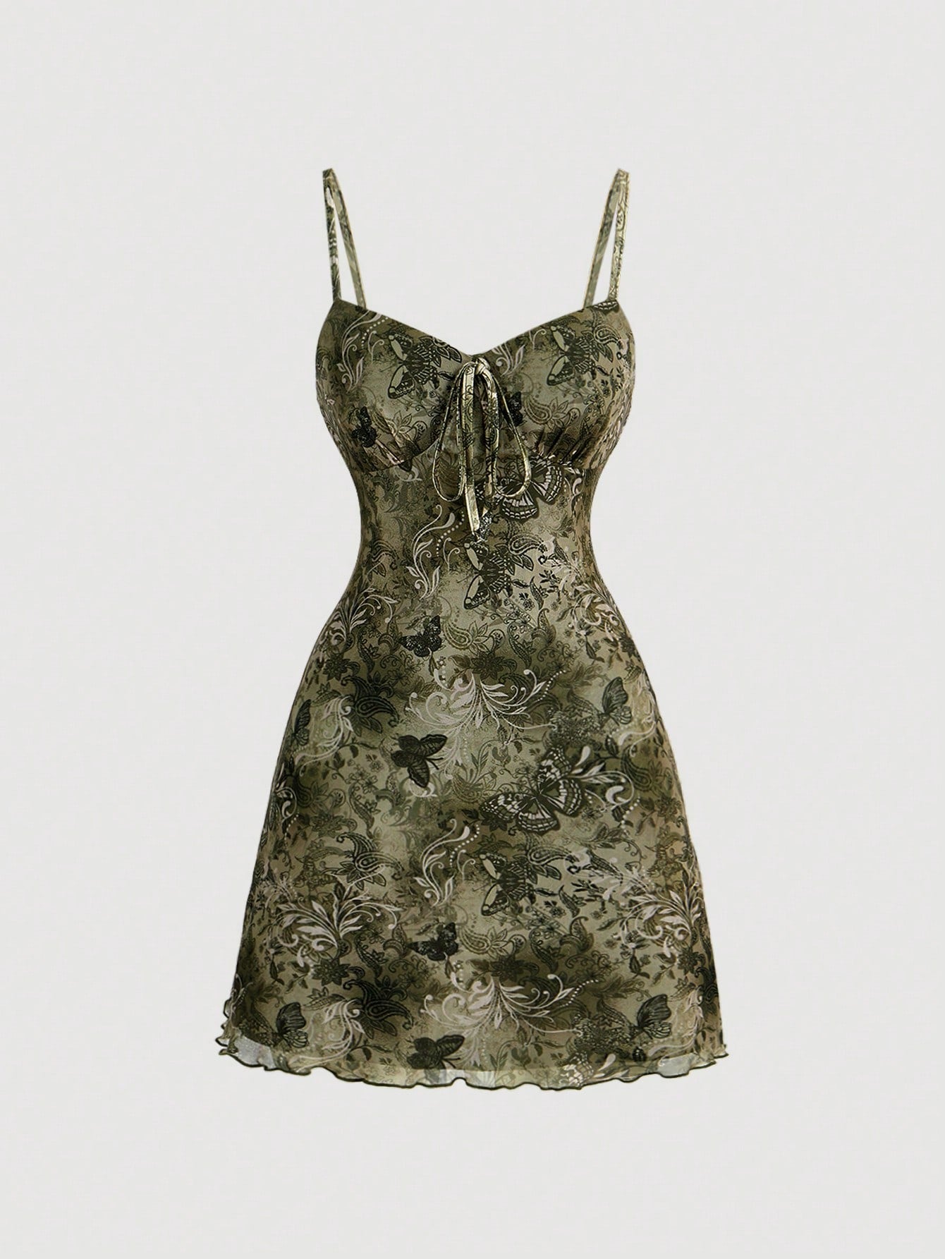 This fall, stand out in our Retro Green Paisley Print Front Tie Dress. With its stylish paisley print and playful front tie, this dress will be your go-to fashion essential. Bring retro vibes and turn heads with this fun and unique dress!