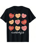 Love your job as a lunch lady? Then show it off with this fun and retro t-shirt featuring heart-shaped food and a punny message for Valentine's Day. Perfect for adding some humor to your work wardrobe and spreading love to those around you!