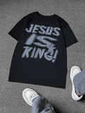 Embrace your faith with a playful twist! This Retro Jesus Is A King tee combines old-school vibes with minimalist design for a statement that's both bold and understated. Perfect for casual outings or layering under jackets, this men's graphic t-shirt lets you express your beliefs while keeping your style game strong. Comfort meets conviction in this everyday essential.