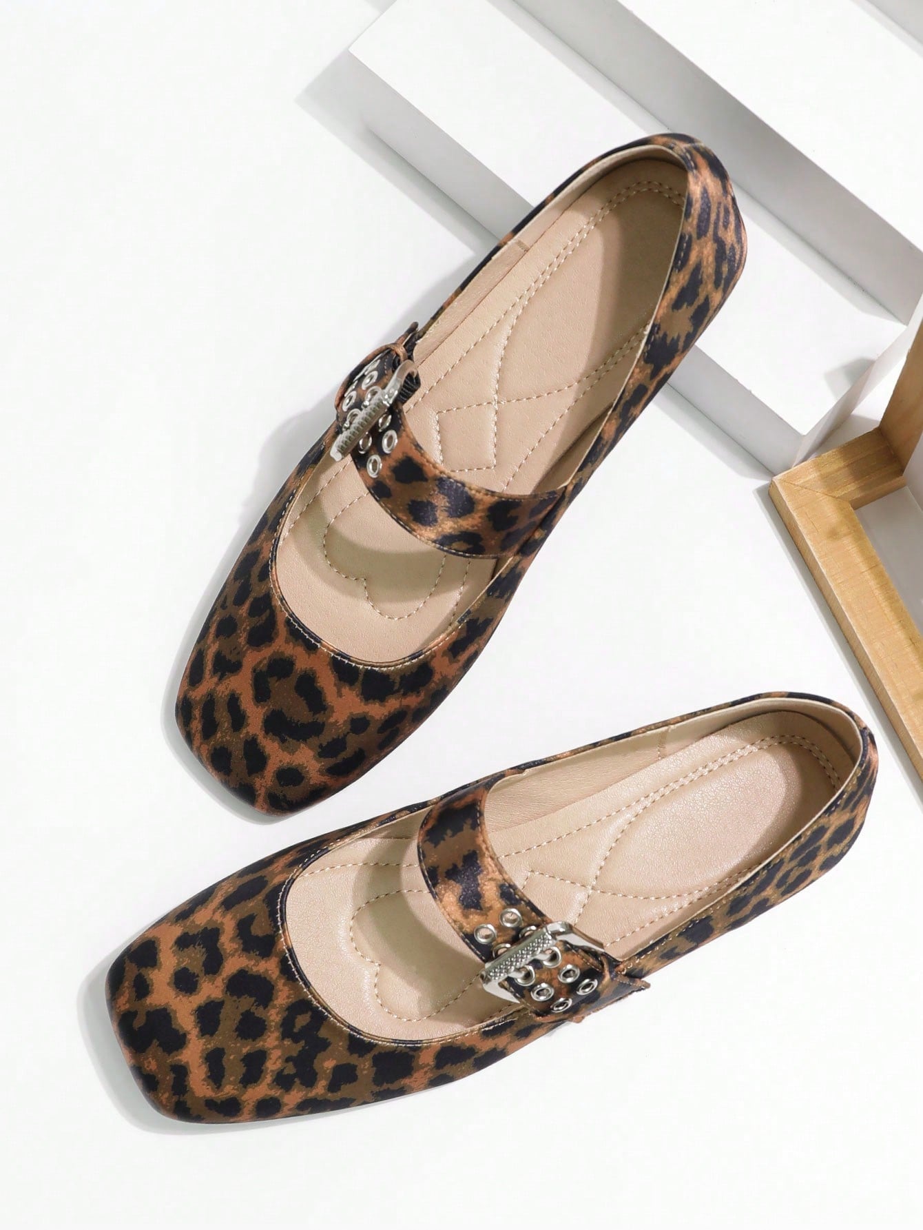 Slip into some fierce fashion with these comfortable leopard print ballet flats! The retro design, square toe, and low heel provide style and comfort all day long. Perfect for any quirky fashionista!