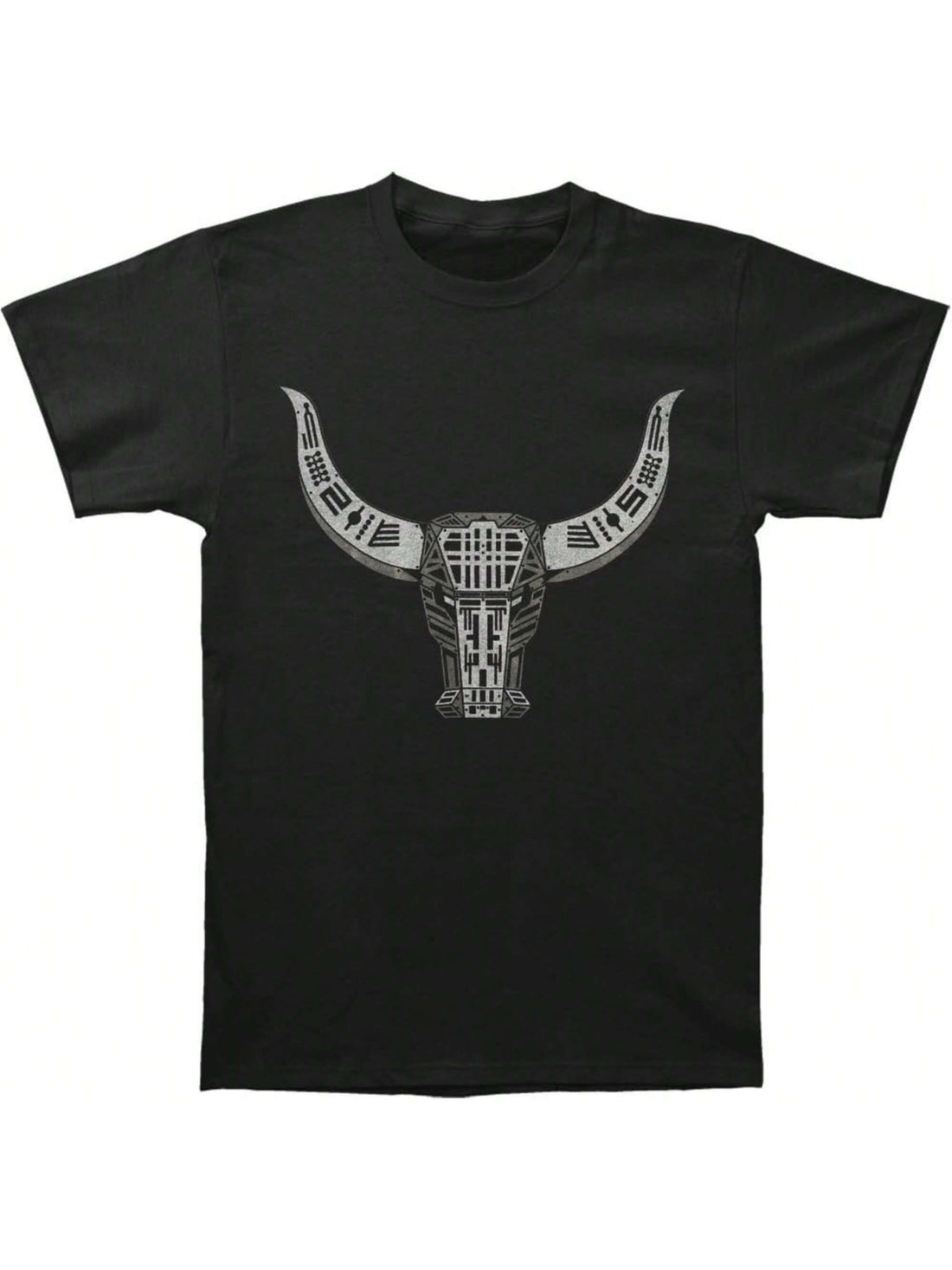 Roam in style with this Retro Men's Bull Head 2014 Tour T-Shirt in sleek black. Featuring a retro design and bold bull head graphic, this tee is perfect for any music lover. Embrace your inner rocker and add some edge to your wardrobe.