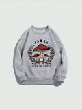 Upgrade your wardrobe with our Retro Mushroom Print Goth Crew Neck Sweatshirt. The perfect addition for those who embrace eclectic style. Made with high-quality fabric for a comfortable fit and featuring a unique retro mushroom print, this sweatshirt will surely make a statement. Stand out in style and embrace your individuality.