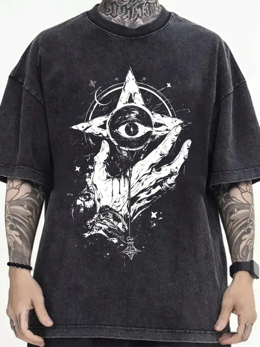 Embrace summer vibes with this playful Retro Mysterious Eyes & Stars T-Shirt. Crafted from soft, breathable cotton, it keeps you cool during all your outdoor adventures. The quirky eye and star print adds a fun, mysterious twist to your casual look, making it perfect for sunny days filled with fun and curiosity.