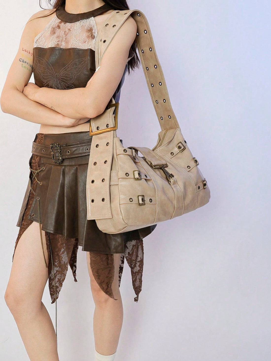 This Retro Punk Rock One-Shoulder Bag is more than just a fashion statement. With its edgy design and durable material, it's the ultimate travel companion for those looking to make a bold statement. Its one-shoulder design allows for easy carrying and the spacious interior can hold all your essentials. 