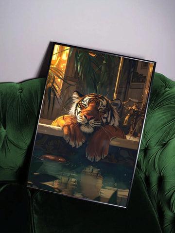 Add a splash of whimsy to any room with this Retro Tiger in Tub Canvas Art Print. Its vibrant, frameless design brings a playful charm that brightens your home, office, or bathroom. Perfect for those who love unique, eye-catching decor that sparks conversation and adds personality to everyday spaces.