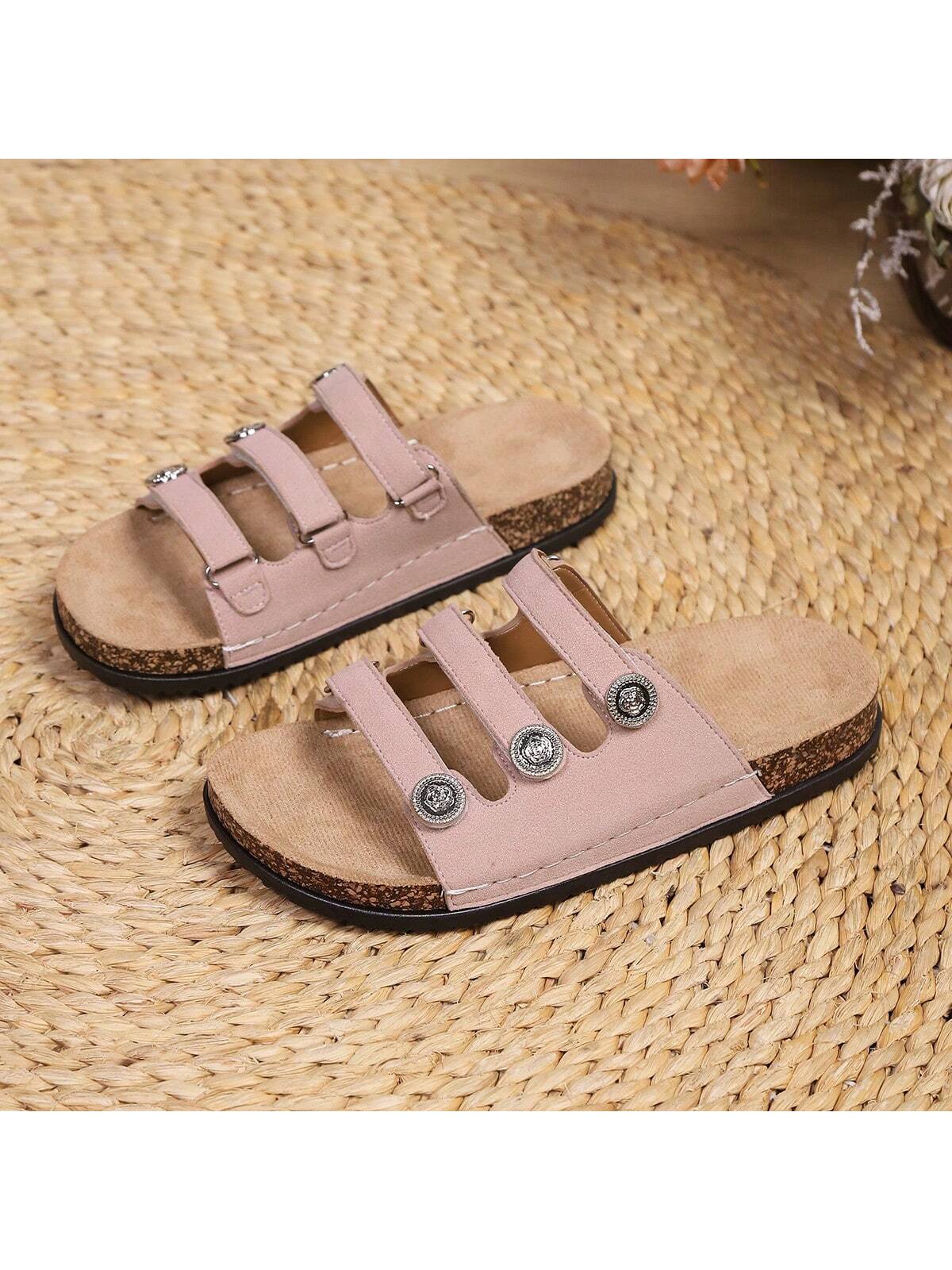 Step into summer fun with these Retro Triple Buckle Open Toe Slide Sandals! Featuring a chunky thick sole and three adjustable buckles, they combine vintage vibes with modern comfort. Perfect for beach days or casual strolls, these slides add a playful twist to any outfit while keeping your feet cool and supported.