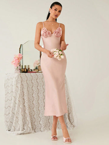 Make a statement this summer with our Romantic 3D Flower Satin Maxi Dress. Perfect for all your special occasions and celebrations, this dress features beautiful 3D flowers that add a touch of romance to your look. The flowing maxi design will keep you cool and stylish.