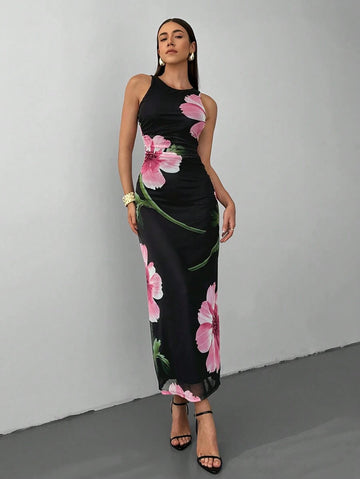 Bloom into confidence with this enchanting floral bodycon dress that celebrates your curves with style. Featuring vibrant botanical prints that whisper romance, this fitted silhouette flatters every angle while keeping you cool and comfortable through warm-weather adventures. Whether you're strolling beachside or exploring sun-drenched destinations, this versatile piece transitions effortlessly from day to night. The stretchy fabric hugs you just right, creating that coveted hourglass effect without sacrifi