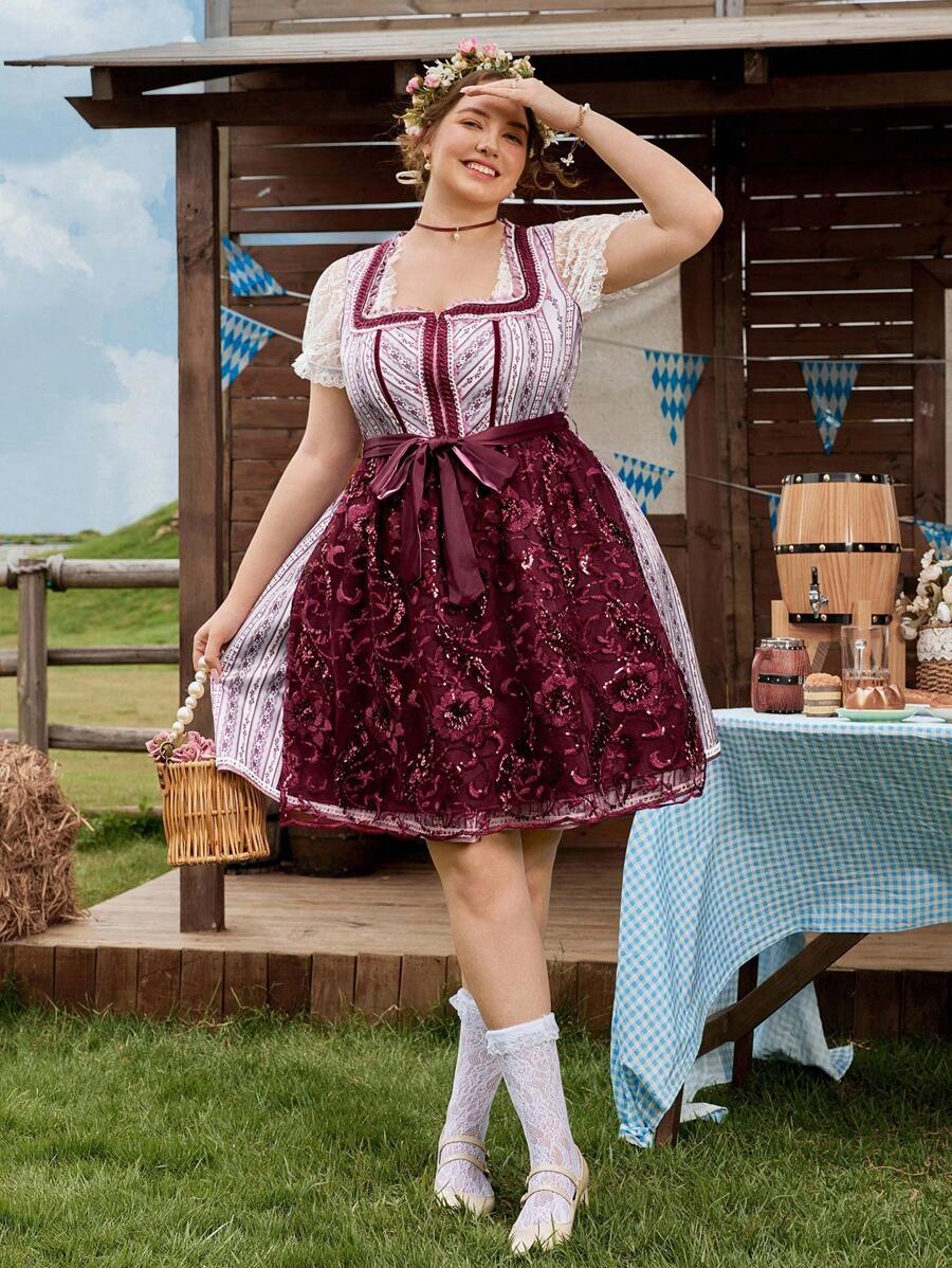 Exude Nocturnal Sophistication in Our Romantic Plus Size Wine Red Dress!

Experience the breathtaking fusion of alpine heritage and sharp, modern architectural tailoring. This stunning wine-red ensemble is meticulously designed for the woman who values a high-fashion, "quiet luxury" approach to festive dressing—the ultimate centerpiece for prestigious Oktoberfest celebrations, exclusive dinner dates, and high-authority cultural gatherings.

Iconic Crimson Artistry: Featuring a masterfully curated, high-defi