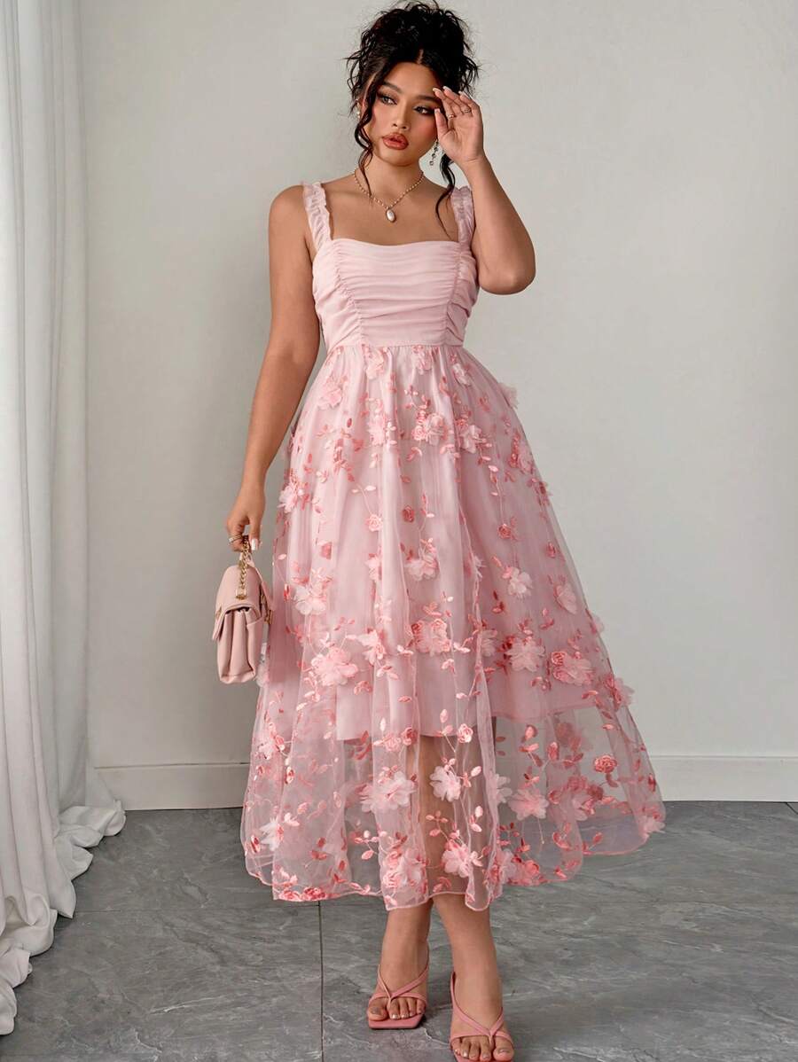 Embrace your curves with this Romantic Plus Size Off-Shoulder Floral Long Dress in a charming solid pink. Inspired by elegant French style, it’s perfect for spring and summer days when you want to feel effortlessly beautiful. The off-shoulder design adds a flirty touch, while the flowing silhouette ensures comfort and grace. Step out and turn heads with this playful yet sophisticated dress made just for you.