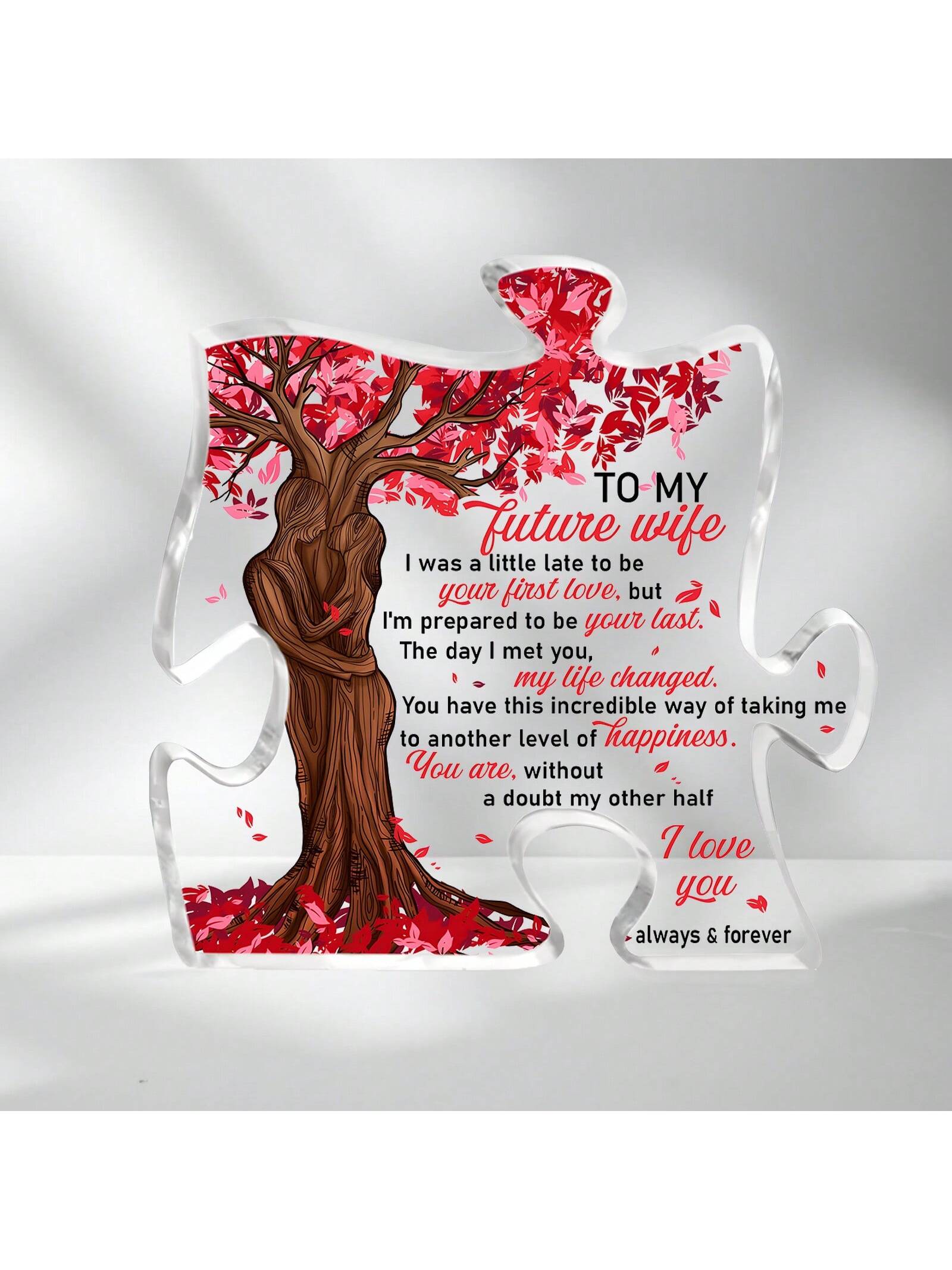 Get ready to celebrate love with our Romantic Puzzle Acrylic Ornament! This unique gift is perfect for future wives and loved ones. The puzzle design symbolizes the connection and bond between two people. Give a gift that is not only beautiful, but also meaningful and special. (Tone: quirky, playful)