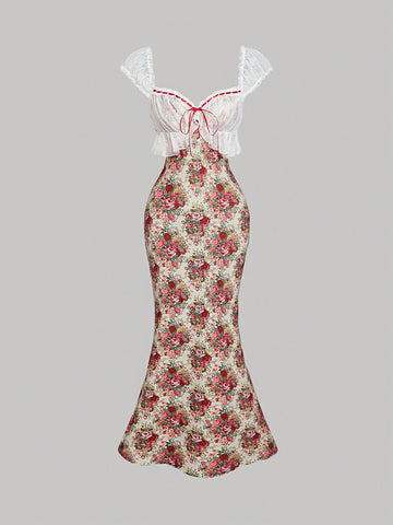 Flaunt your romantic side with this vintage pink rose lace dress, perfect for Valentine's Day and special occasions. Charm your way into their hearts with its delicate lace and timeless design. (Get it? "Charm" and "hearts" because Valentine's Day? We're here all week, folks!)