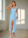 Effortlessly elegant, the Ruched Sleeveless Evening Party Dress is the perfect option for any formal summer occasion. With its flattering ruched design and sleeveless cut, this dress will keep you looking chic and comfortable throughout the night. Perfect for those warm summer evenings, this dress is a must-have for any fashion-forward wardrobe.