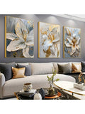 Add a touch of whimsy and charm to any room with our Rustic Abstract Golden and White Flower Canvas Art Set. This set of three unframed canvases is perfect for decorating the bedroom, office, or living room. The golden and white flowers will bring a playful and unique element to your space.