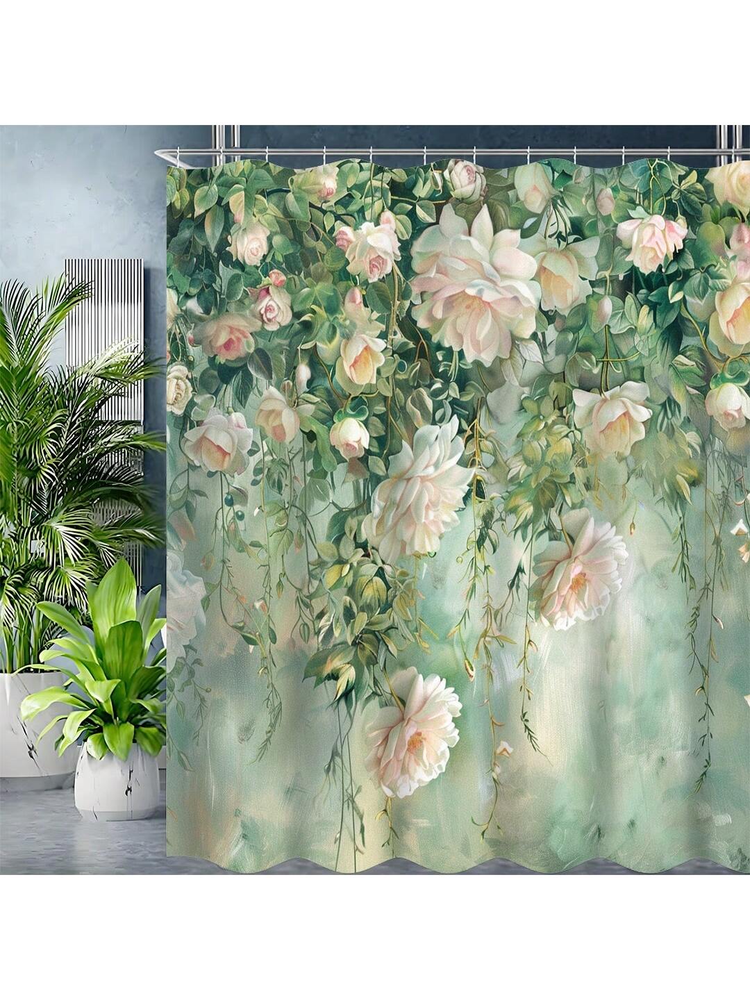 Enhance your bathroom with our Rustic Boho Tropical Succulent Shower Curtain! Made with waterproof material and includes hooks for easy installation. Bring a touch of nature into your bathroom with the beautiful succulent design. Upgrade your decor with this functional and stylish shower curtain.