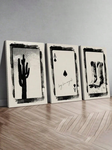 Saddle up and add a touch of rustic charm with this 3-piece canvas wall art set. Featuring a cowboy-themed design, this set is perfect for adding a modern farmhouse vibe to any room. Yeehaw!