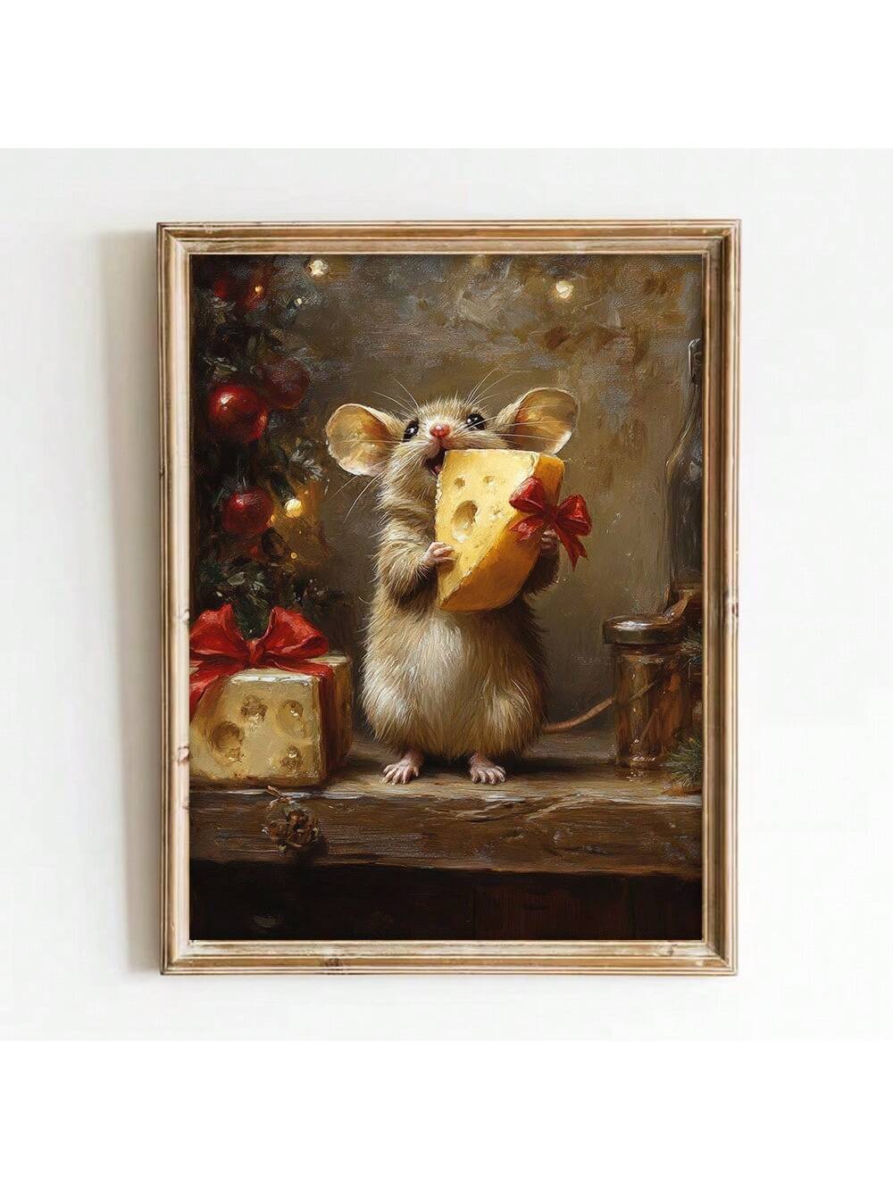 Bring holiday cheer to your walls with this whimsical Christmas Mouse Art Print! Featuring a charming vintage-inspired design, this playful poster captures the festive spirit with rustic appeal. Perfect for adding warmth and character to any room, it's an ideal gift for animal lovers and holiday enthusiasts alike. Whether you're decorating your home for the season or searching for a unique present, this delightful print brings joy and nostalgia to your space. Frame it, display it, and let this cheerful mous