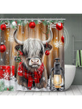 Create a cozy and festive atmosphere in your bathroom with our Rustic Farmhouse Christmas Shower Curtain Set. Made with waterproof material, this set includes 12 hooks for easy installation. Transform your bathroom into a winter wonderland and enjoy worry-free shower time.