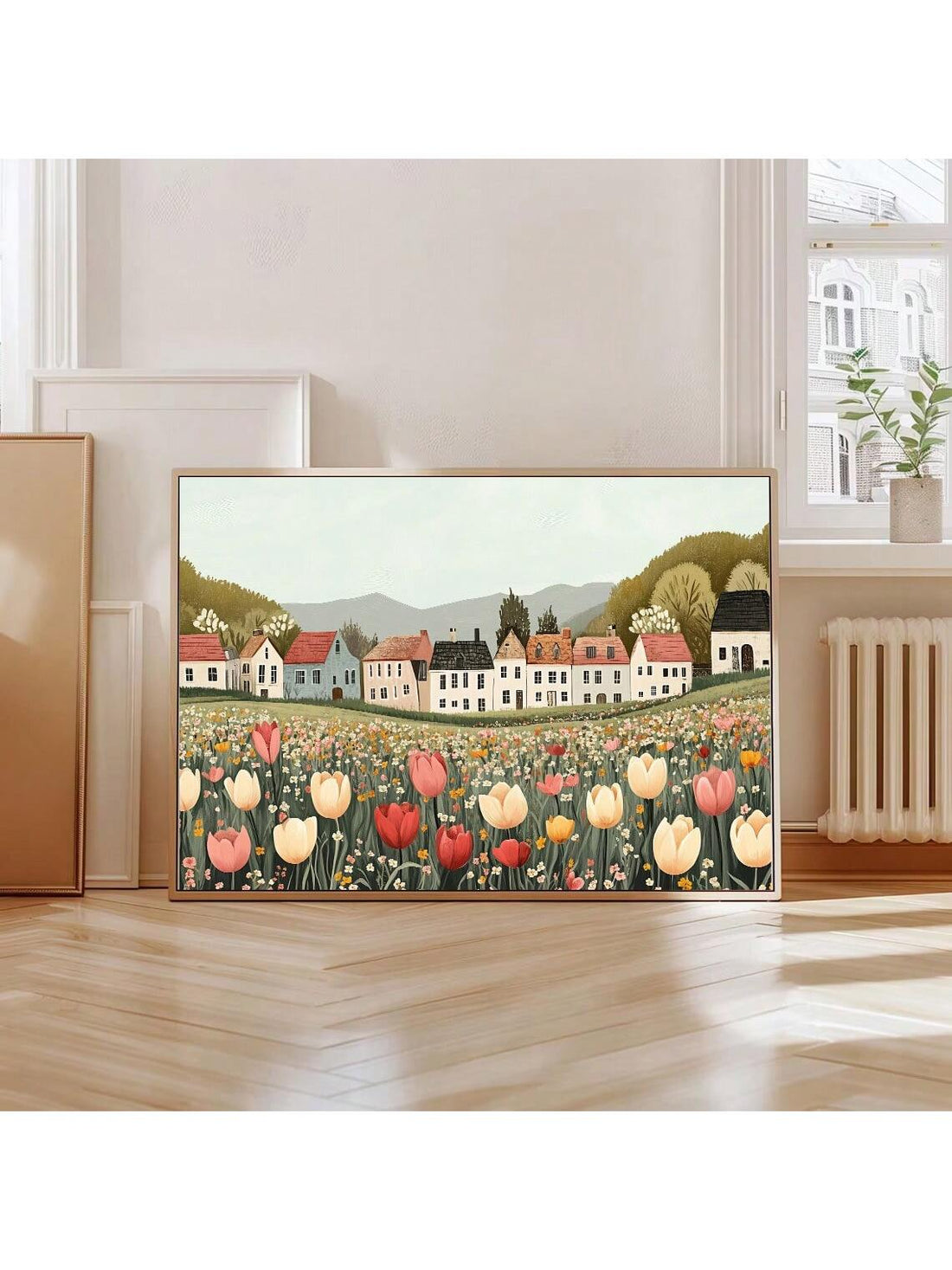 Spruce up your modern home with our Rustic Spring Tulip Canvas Poster. This minimalist floral wall art adds a touch of nature to any room. Embrace the beauty of spring all year round with this unique piece of decor.