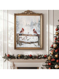 Bring a burst of festive cheer to your space with this Rustic Winter Cardinal Canvas Wall Art. Featuring a vibrant red cardinal perched amid snowy branches, this charming painting adds a cozy, nature-inspired touch to any home or office. Its warm, rustic vibe invites you to celebrate the magic of winter while brightening up your décor in a delightfully playful way.