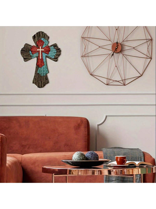 This Rustic Wooden Cross Wall Art adds farmhouse charm to your home, both indoors and outdoors. Handcrafted with weathered wood, it's perfect for Christmas or year-round enjoyment. Its rustic design and durable construction make it a timeless addition to your decor.