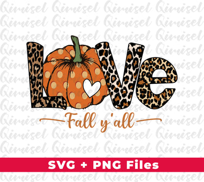 Satisfy your Fall decor cravings with this creative pumpkin-themed SVG + PNG bundle including the phrases "Love Fall Y'All", "Love Fall Season" and "Fall Quote". Perfect for crafts and sublimation projects.