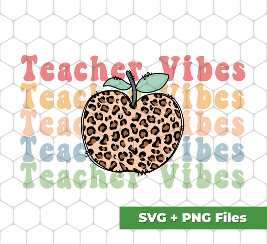 Teacher Vibes, Apple Lover, Apple Vibes, Groovy Teacher, Svg Files, Png Sublimation