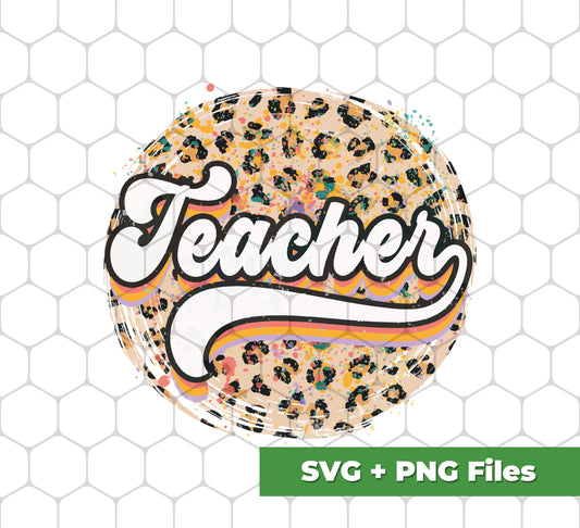 Teacher, Leopard Teacher, Baseball, Leopard Baseball, Svg Files, Png Sublimation