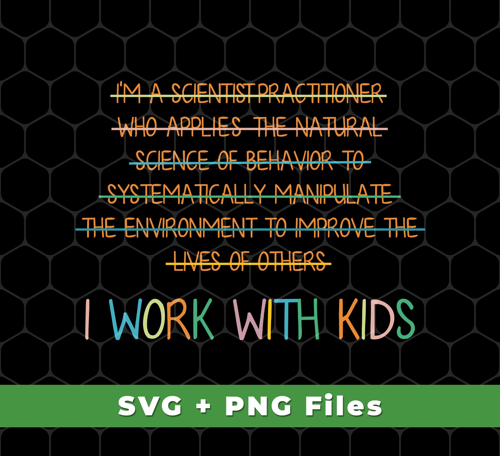 I Work With Kids, Scientist Practitioner, Science Of Behavior, Svg Files, Png Sublimation