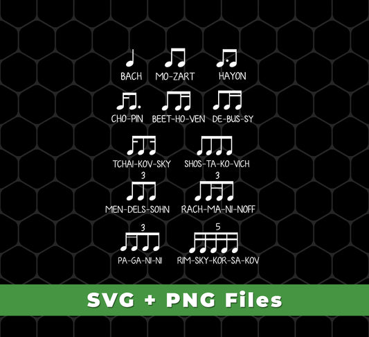 Music Design, Famous Musician, Music Note, Svg Files, Png Sublimation