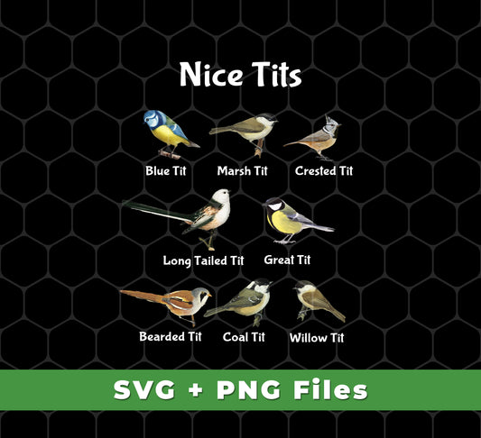 Nice Tits, Tits Bird, Birds, Tits, 8 Kinds Of Tits Bird, Svg Files, Png Sublimation