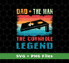 Retro Dad, The Man, The Cornhole Legend, Retro Cornhole, Svg Files, Png Sublimation