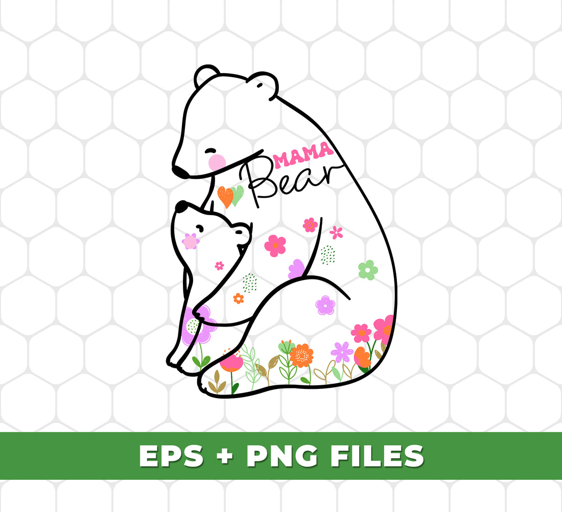 This intricately designed Flower Bear is the perfect gift for any mother figure in your life. With its unique Mama Bear design, it conveys the love and appreciation you have for them. This digital file, available in PNG format, is the ideal Mother's Day gift, providing endless possibilities for personalization.