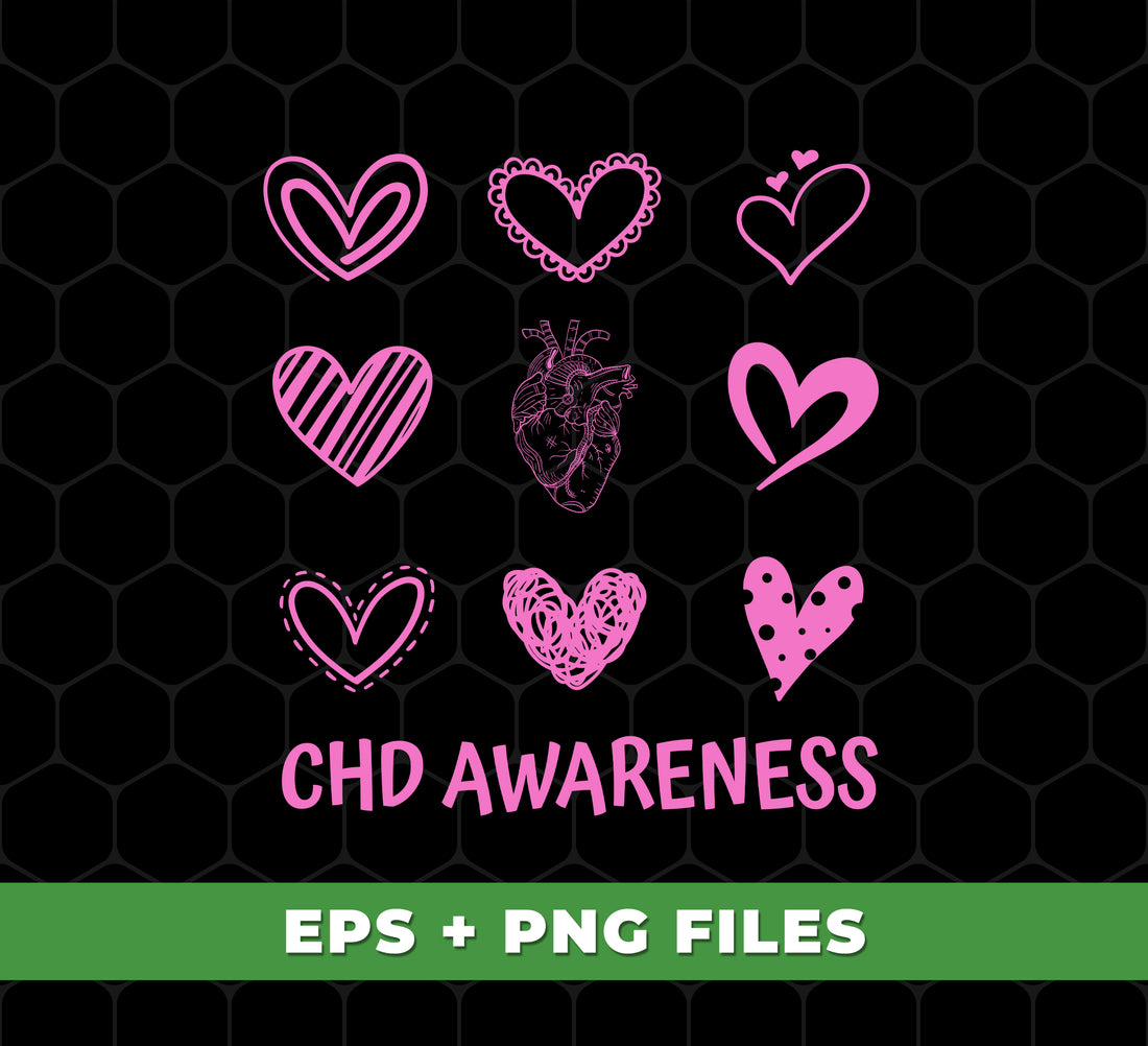 Raise awareness and show support for heart disease patients with these digital files featuring a CHD love heart design. Perfect for Heart Disease Month and for cardiac warriors. Instantly downloadable Png files for easy sublimation.
