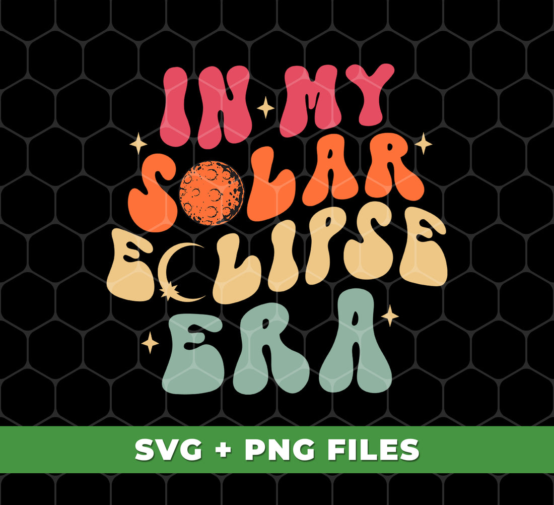 Experience the 2024 solar eclipse in style with In My Solar Eclipse Era! This digital file features high quality images of the Total Eclipse America, perfect for printing onto clothing, bags, and more using the Png Sublimation technique. Don't miss out on this rare celestial event - order now!