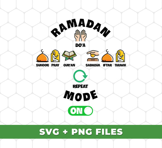Ramadan Mode On, Muslim Gift, Eid Mubarak Lover, Digital Files, Png Sublimation