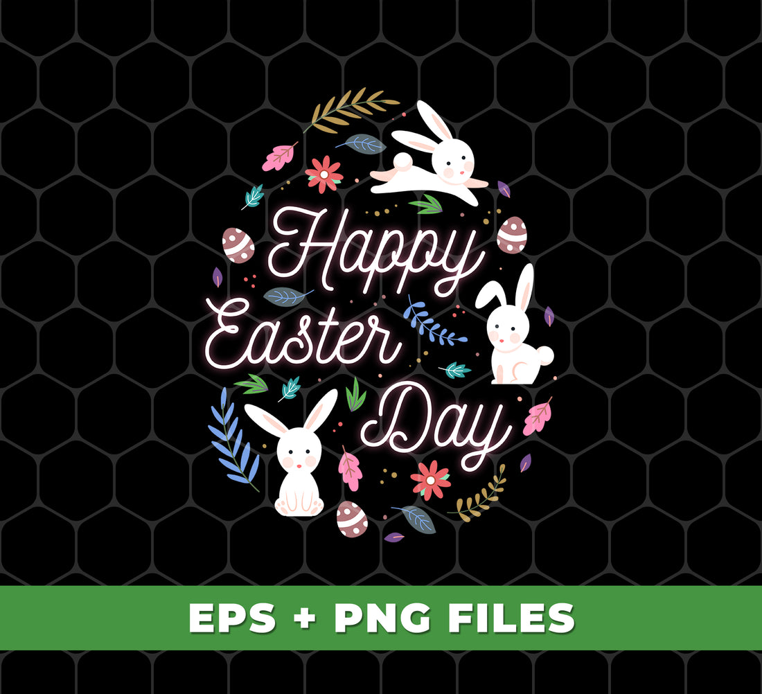 Celebrate Easter with these digital files featuring cute Easter elements like Easter eggs and a cute bunny. Perfect for all your holiday projects and designs, these PNG files are sure to bring a smile to anyone's face. Spread the holiday cheer with these adorable designs!