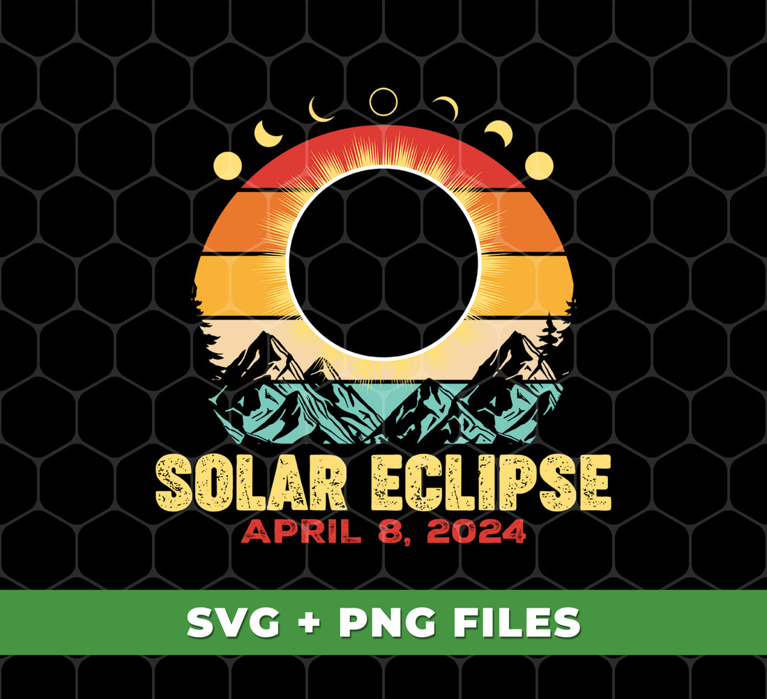 Celebrate your love for science with our Solar Eclipse digital files. Perfect for the upcoming Eclipse April 8, this retro design is a must-have for any science lover. With high-quality Png Sublimation, you'll have a unique and stylish addition to your collection. Don't miss out on this limited edition design!