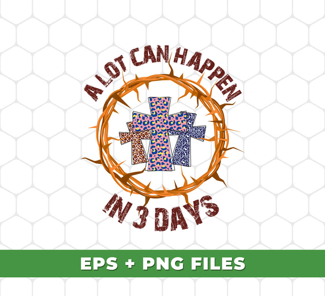 Experience the power of belief with "A Lot Can Happen In 3 Days." This Christian gift will inspire children this Easter season with its digital files and vibrant Png sublimation. Teach them the importance of faith and perseverance with this unique gift.