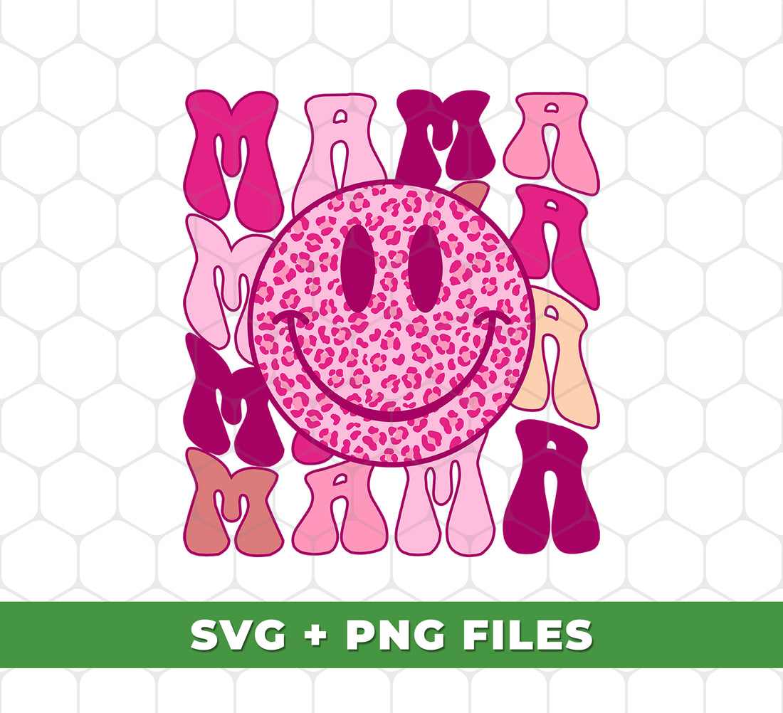 Surprise Mom with a Pink Leopard Groovy Style gift this Mother's Day! Leopard Mama design available as a Png Sublimation digital file. Celebrate the love between mother and child with this unique, trend-setting gift. Perfect for the stylish and modern mom.