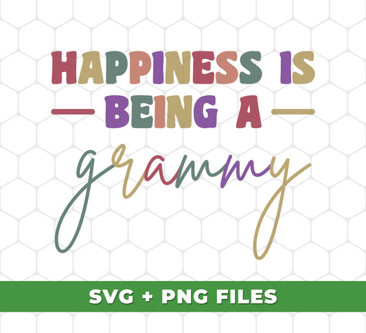 Happiness Is Being A Grammy, Retro Grammy Gift, Digital Files, Png Sublimation