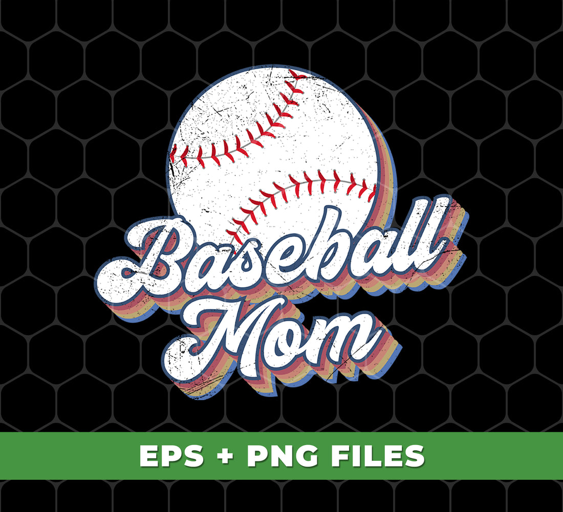 Celebrate Mother's Day with our Baseball Mom Retro Baseball design. Show your love for baseball with this unique gift featuring the digital files for easy use. Perfect for sublimation prints and available in PNG format. A must-have for any baseball-loving mother.