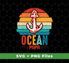 Ocean Papa, Retro Papa, Retro Ocean, Retro Anchor, Svg Files, Png Sublimation