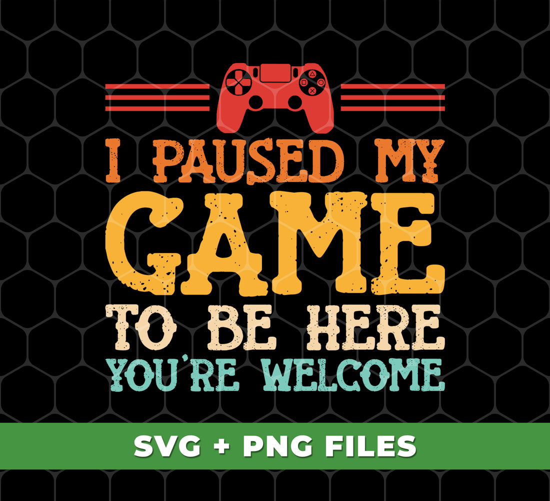 I Paused My Game To Be Here, You're Welcome, Digital Files, Png Sublimation