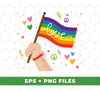 Pride Month, LGBT Gifts, LGBT Flag, Love And Peace, Digital Files, Png Sublimation