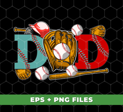 Dad Lover, Father's Day Gift, Love Baseball, Baseball Team, Digital Files, Png Sublimation