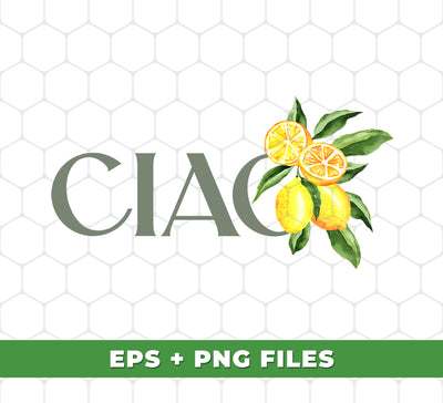 Ciao Lemon, Italian Lemon, Botanical Language, Language Lover, Cottagecore Ciao, Digital Files, Png Sublimation