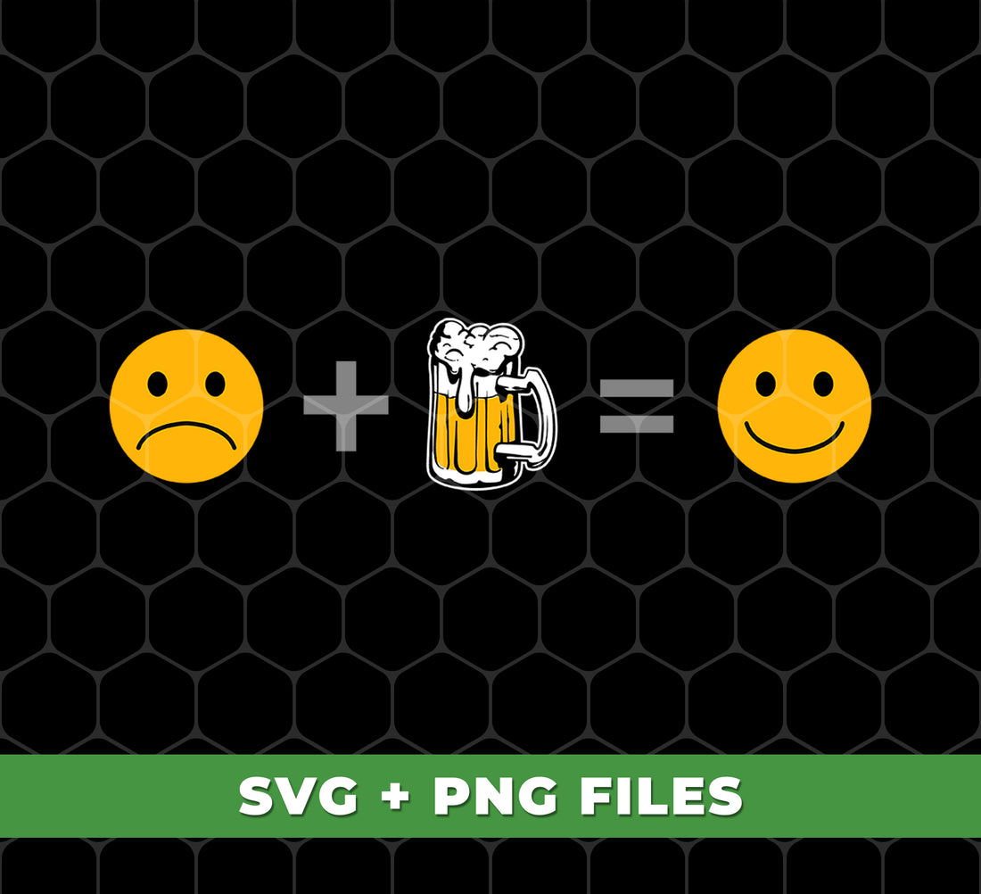 Love Beer, Beer Lover, Funny With Beer, Sad Face Plus Beer Equal Happy Face, Digital Files, Png Sublimation