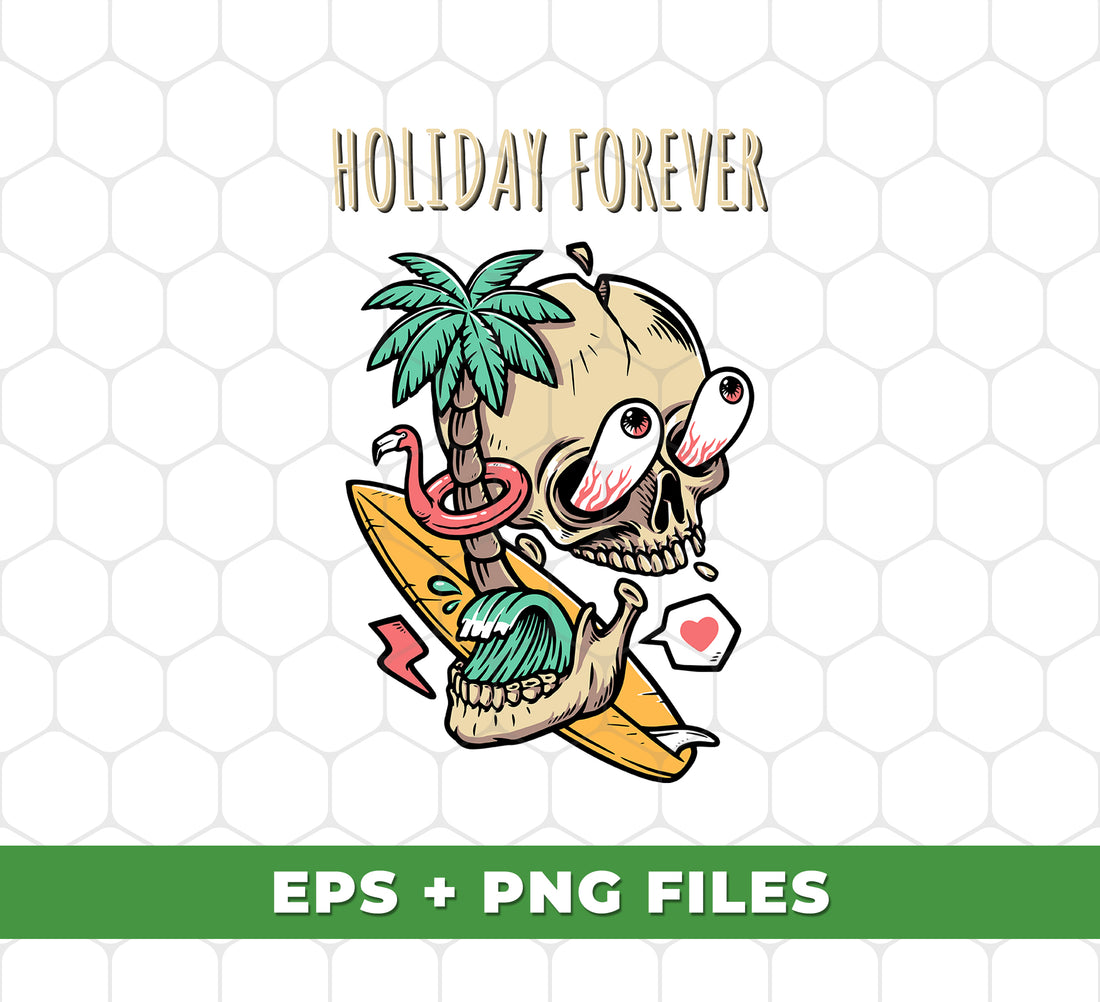 Holiday Forever, Horror Summer, Skull Summer, Summer Vacation, Digital Files, Png Sublimation